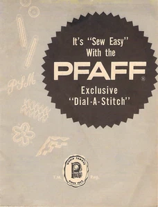 PFAFF Dial A Stitch 1953 Instruction Manual User Guide Copy: Coil Bound 20 Pages - Picture 1 of 1