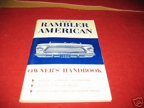 1962 AMC Rambler Americano Propietarios Manual NOS Originales - Imagen 1 de 1