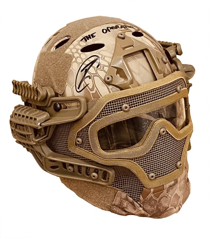 Robert O’Neill Signed U.S. Navy SEAL Desert Python Tactical Helmet Bin Laden PSA Cover