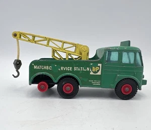 VTG Green Matchbox Lesney King Size BP Service Station Truck Hook Crane FODEN - Picture 1 of 7