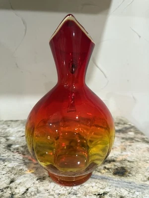 Jarra de vidrio vintage Blenko Amberina Foto 1 de 4