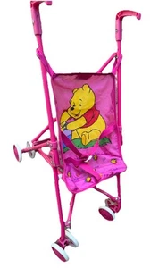 RARE!! Vintage Pooh Baby Doll Stroller Toy Toddler 90s Pooh - Picture 1 of 3