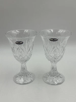 Juego de dos candelabros St George Crystal Hurricane caja de cristal de plomo fino EE. UU. Foto 1 de 4