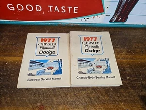 1977 Chrysler Service Manual 2 Volume Set Dodge Plymouth Shop Repair Books - Picture 1 of 8