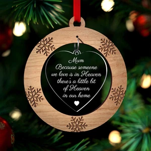 PERSONALISED Remembrance Memorial Christmas Decorations Mum Dad Nanny Grandad - Picture 1 of 12