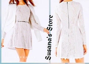 NEW BCBG MAXAZRIA SIZE M Gardenia LONG-SLEEVE FLORAL LACE DRESS - Picture 1 of 7
