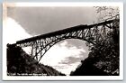 Vintage Postcard Train Aurora Over Hurrican Gulch Rr Bridge Rppc ~11599