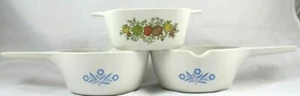 Cazuela pequeña vintage Cornflower Corning Ware 2 sartenes de salsa especias de la vida - Imagen 1 de 12