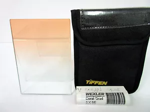 4x5.65" Tiffen Coral 3 Soft Edge Vertical Grad Glass Filter Graduation Filters  - Picture 1 of 4