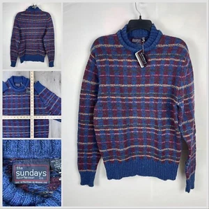 Vintage Sundays Sportswear Co. Suéter de Lana Juvenil L Mezcla Shetland Años 80 Nuevo con Etiquetas Retro - Imagen 1 de 7