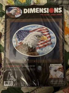 DIMENSIONS Freedom Eagle Patriotic No Count Counted Cross Stitch Kit #39018 NOS - Bild 1 von 7