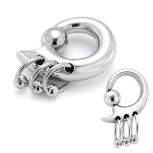 STEEL BALL CLOSURE RING WITH DANGLE BCR'S EARRING EASY SPRING BALL 3MM - 6MM