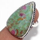 Ruby Fuchsite 925 Silver Plated Gemstone Handmade Ring Us 8 Limited Gift Gw