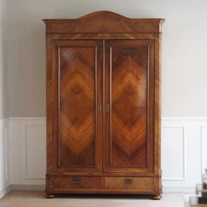 Antiker Kleiderschrank Gründerzeit Nussbaum Vintage Schrank Flur Garderobe - Bild 1 von 12
