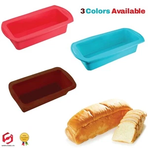 Silicon Non-Stick Loaf Pan Bread Cake Baking Mould Oven Pan Tin Tray Bakeware - Picture 1 of 8