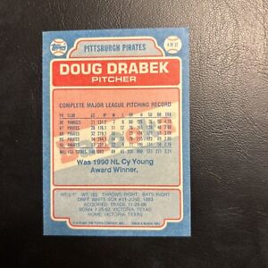 C55b 1991 Topps Bazooka #4 Doug Drabek, Pittsburgh Pirates Shining Star