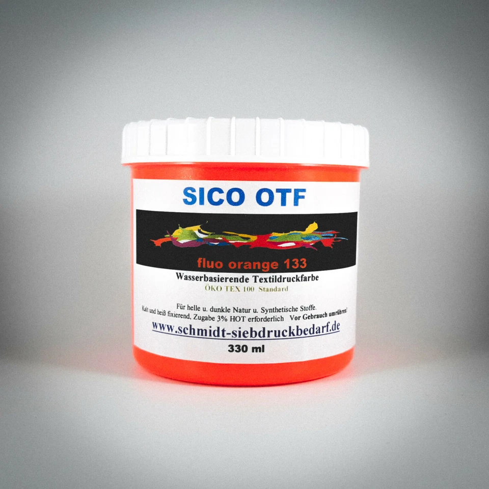 250ml SICO OPATEX 133 fluo orange | Siebdruckfarbe für Textilien | Siebdruck