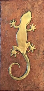 Original Hawaiian Petroglyph GECKO Painting Acrylic Art - Made in Hawaii  - Picture 1 of 4