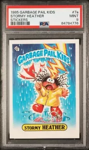 PSA 9 Stormy Heather #7a Stickers Garbage Pail Kids English 1985 - Picture 1 of 2