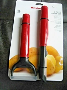 KitchenAid 2 Piece Peeler Set - Y Peeler & Euro Peeler Red NOC - Picture 1 of 6