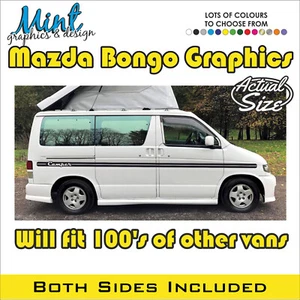 Calcomanías a rayas laterales MAZDA BONGO cámper pegatinas furgoneta gráficos SIN P&P 029 - Imagen 1 de 3