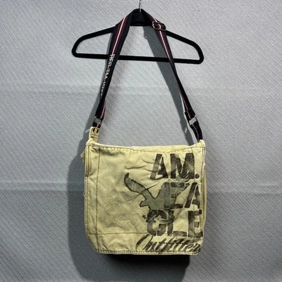 Bolso Mensajero American Eagle Outfitters Lona Tostada Utilidad Preppy De Colección Y2K Foto 1 de 4