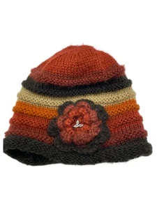 Prana Womens Beanie Toque Hat Cable Knit Flower - Picture 1 of 3