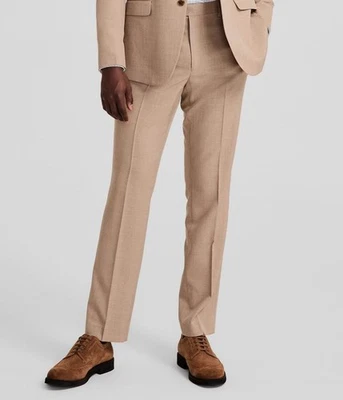 Pantalones de Traje DKNY Para Hombre Beige Ajuste Moderno Anidado Talla 31W x 30L Foto 1 de 3