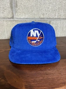 Vintage 80s New York Islanders NHL We Cover The World Corduroy Snapback Hat NWOT - Picture 1 of 6