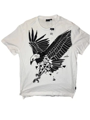 Camisa Sean John Para Hombres XL Blanca Gráfica Alas de Águila Estampado Geométrico Camiseta Cuello Redondo Foto 1 de 4