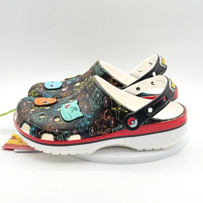 Zueco clásico Crocs Pokemon con sandalias Jibbitz talla 6 niños junior negro nuevo con etiquetas Foto 1 de 4