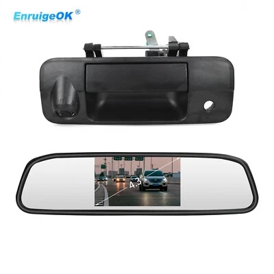 Tailgate Handle Backup Camera for Toyota Tundra 2007-2013 +4.3" Mirror Monitor - Image 1 of 4
