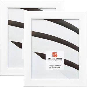 Craig Frames Bauhaus 125, 1,25" moderna cornice bianca raso confezione da 2 - Foto 1 di 10