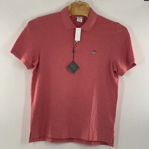 NUEVO CON ETIQUETAS Brooks Brothers Para Hombres Polar Dorado Calce Ajustado Lavado Elástico Algodón Polo - Imagen 1 de 4