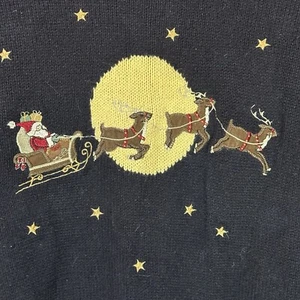 Christopher & Banks Christmas Sweater Santa Rudolph Vintage 90’s | Women’s L - Picture 1 of 6