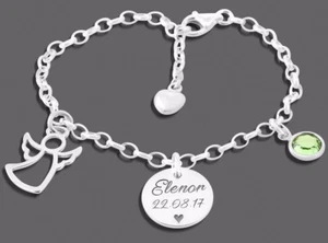 NAMENSARMBAND 925 SILBER, TAUFSCHMUCK MIT NAMEN, ENGEL SCHMUCK - Bild 1 von 1