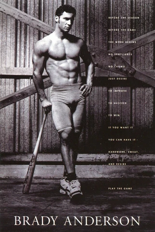 Brady Anderson PLAY THE GAME (1997) Baltimore Orioles Classic 20x30 B&W POSTER Cover