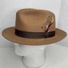 Fedora Hat Brown Vintage 100% Wool Made in USA WPL 5923 Size Medium