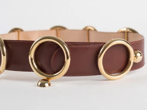 New Moschino Redwall Light Brown leather Belt Size 40 - Picture 1 of 3
