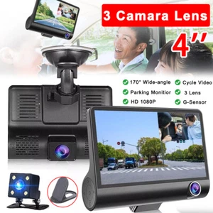 4" In HD 1080P Car Camera Recorder Dual Front and Rear Dash Cam Night Vision UK - Picture 1 of 14