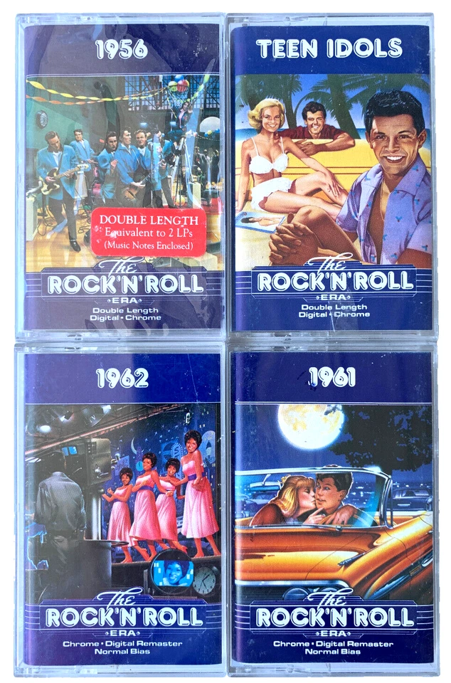 TIME LIFE MUSIC ROCK N ROLL ERA CASSETTE LOT x4 TEEN IDOLS / 1956 / 1961 / 1962 - Image 1 of 4