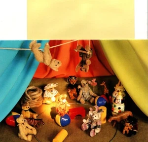 Brauner Teddybär Bären Zirkus Show großes Zelt Trapez leere Karte - Bild 1 von 2