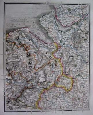 MAPA ANTIGUO GENUINO CHESHIRE LANCASHIRE LIVERPOOL CHESTER POR JOHN CARY c1824 Foto 1 de 2