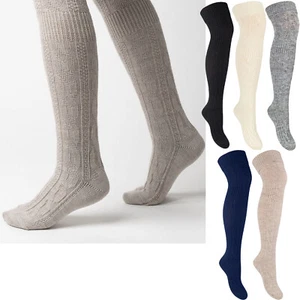 Over The Knee Socks Womens Wool Blend Thermal Long Ladies Cable Knit Soft Warm - Picture 1 of 13
