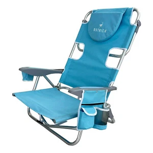 Deltess Ostrich Deluxe Aluminum Chair w/Cooler Bag, Light Blue (Open Box) - Picture 1 of 10