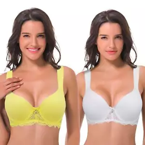 Reggiseno donna in pizzo con ferretto leggermente imbottito con spalle imbottite - Foto 1 di 7