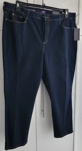NWT NYDJ Dark Blue 24W Ankle Ira Relaxed Length Jeans Made in USA - Picture 1 of 9