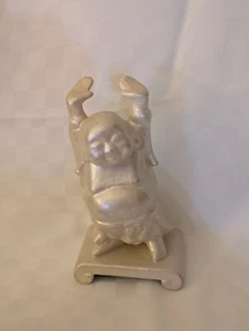 Happy Buddha Statue Figurine White Porcelain With Arms Stretched Out - Bild 1 von 6
