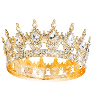 Queen Crown Rhinestone Wedding Crowns and Tiaras for Women Costume Party Hair Ac - Picture 1 of 12