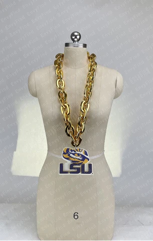 New Louisiana State LSU Tigers Jumbo Gold Big Fan Chain Necklace Foam MI USA Cover
